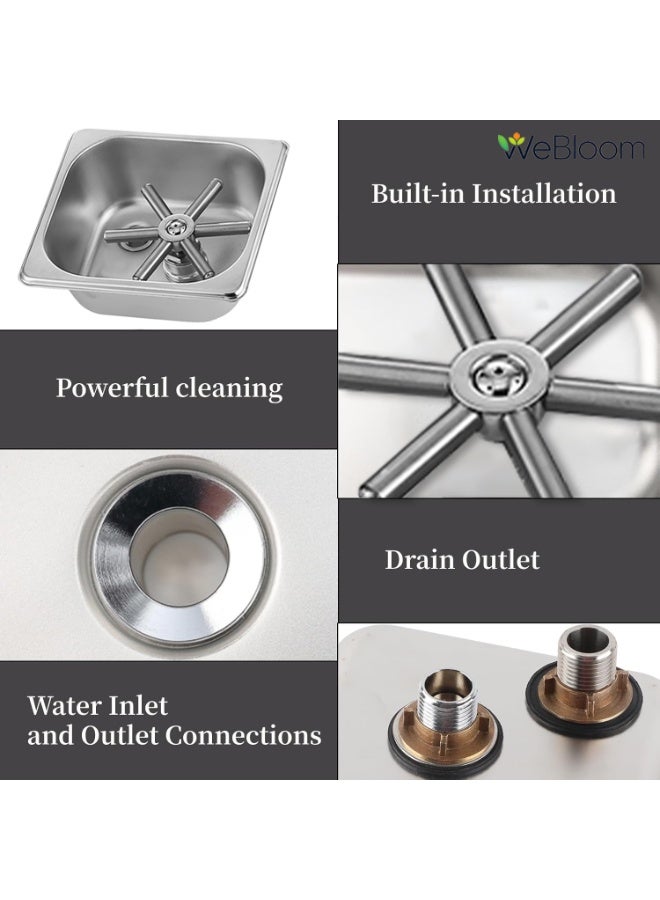 WeBloom Pitcher Rinser Automatic Glass Cup Washer,Solid Brass & Stainless Steel Coffee Milk Tea Cup Cleaner,High Pressure Sink Washer for Home/Cafe/Hotel(No Power Needed) - Image 5